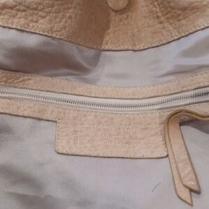 Beige Genuine Leather Shoulder Bag by Balenciaga